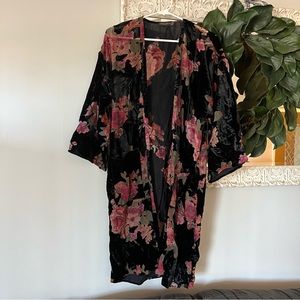 Floral Velvet Kimono/Duster